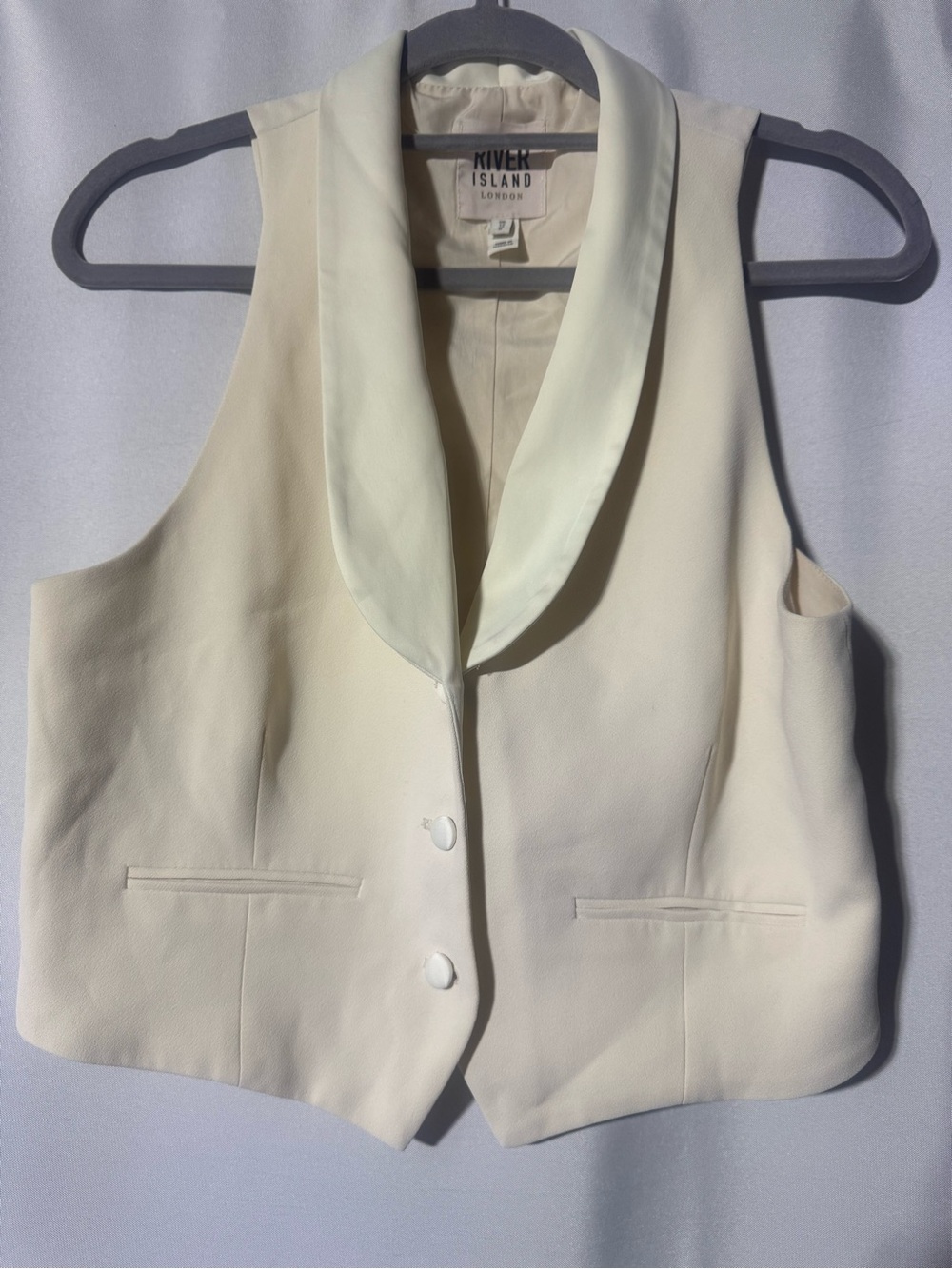 River Island Cream Sleeveless Tailored Vest